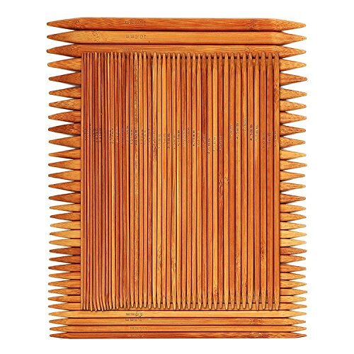 75 Pcs Double Pointed Knitting Needles Set Carbonized Bamboo PerfeCT 15 Sizes