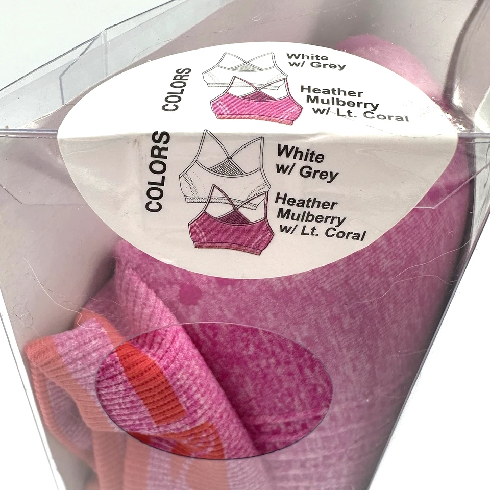 Pack de 2 sujetadores deportivos para mujer Marika talla pequeña 32C/34B nuevos sin costuras blanco rosa Foto 2 de 4