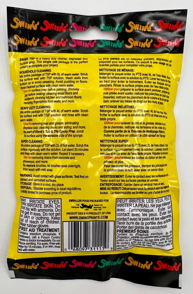 TSP polvo en paquete de uso conveniente 4 paquetes cada uno hace 2 galones de limpiador HD Foto 3 de 3