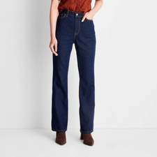 Future Collective Flare Jeans Women Size 4 Non-Stretch Cotton Pockets Dark Blue