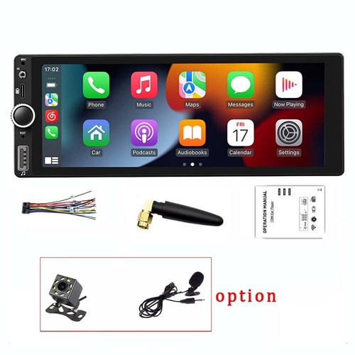 6.86" HD Touch Single 1 Din Car Stereo Radio Apple/Android CarPlay FM MP5 Player - Picture 15 of 17
