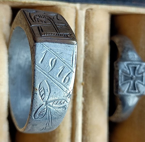 WW1 German 100 procent oryginl beautiful signet rings War Relic Very Rare - Picture 8 of 22