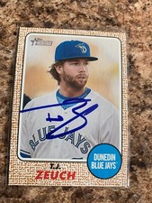 T.J. Zeuch Signed 2017 Topps Heritage Minor League Auto Toronto Blue Jays # 26