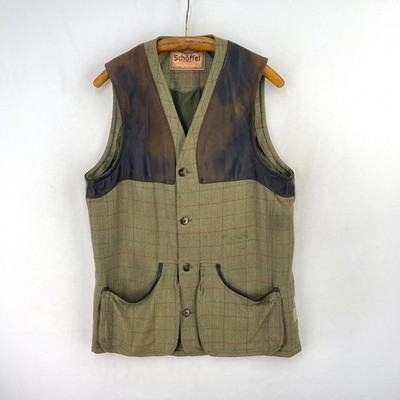 Schoffel Tweed Schießweste Herren UK 40 grün Country Sportweste Weste