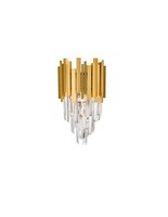 Nova Luce Grane Wandleuchte Gold Mit Kristallprismen 2X E14 Dimmbar IP20