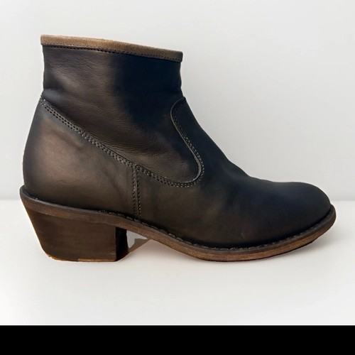 Fiorentini + Baker Black Leather Zip Ankle Boots Size EU 38 US 8