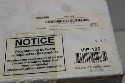 Valcom VIP-120A IP Ceiling Round 8in. Speaker One Way White VIP120A