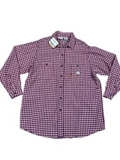 RASCO FR Flame Resistant Shirt Men  s 2XL Red Plaid Lightweight Cotton Work