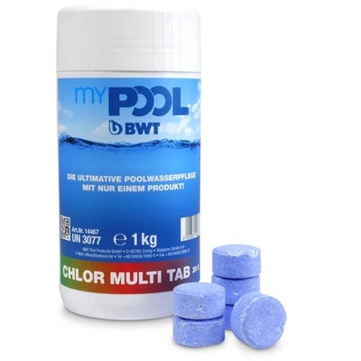 1,0 kg myPOOL 4in1 Chlor Tabs Multi Mini Tabletten 20g Pool Schwimmbad Chlortabs