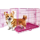 Homey Pet 36" Dog Crate, Cute Pink Dog Cage Collapsible Medium Dog Kennel Indoor