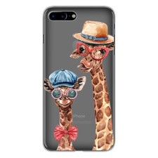 Coque en silicone imprimée compatible Apple iPhone 8 Plus Funny Girafe