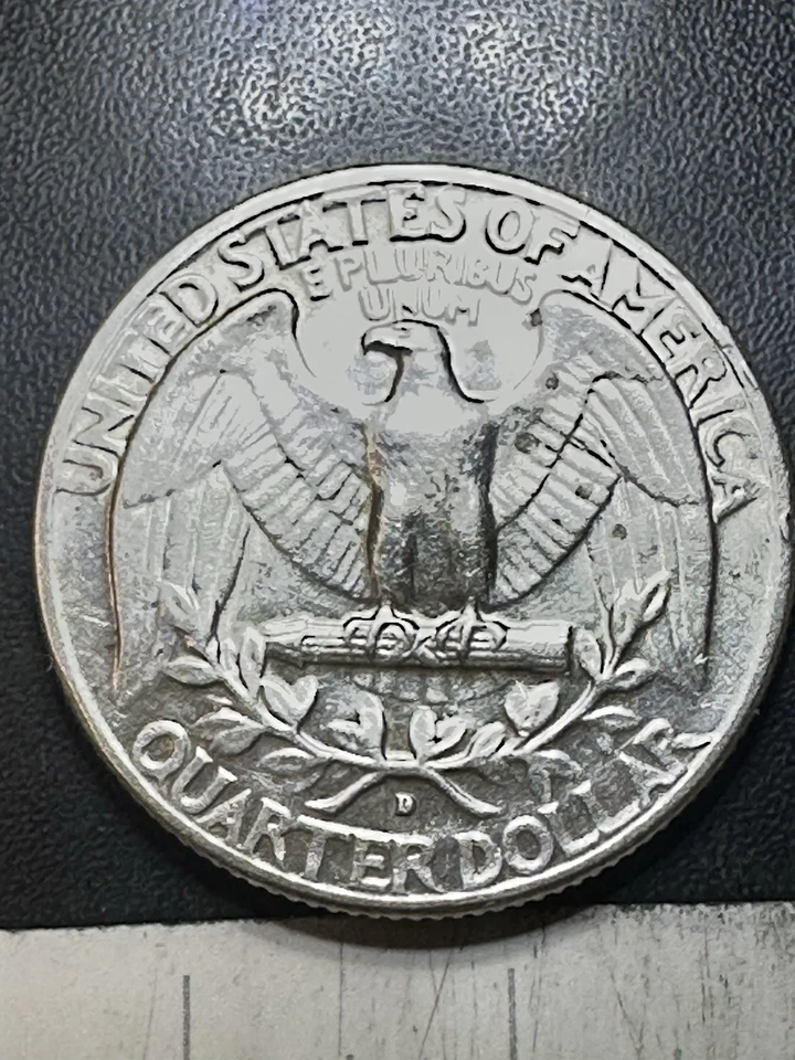 1964 D Silver Washington Quarter, RPM, Die Error Reverse (on The Left Wing) - Image 2 of 4