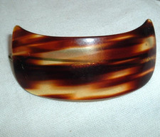 VINTAGE FRENCH TORTOISE POST CLIP 3" HAIR BARRETTE
