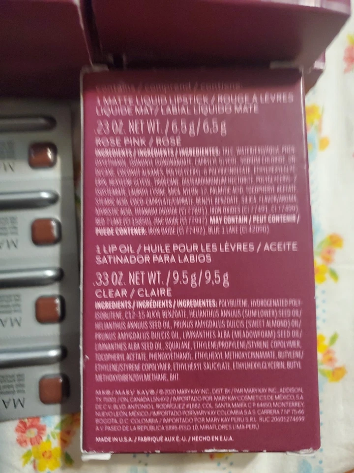 Mary Kay Lote Lápiz Labial 5 Brillo Labial Brillo Set + Muestras + Bolsa NUEVO Foto 4 de 4