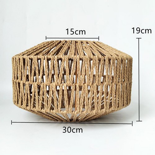 Handwoven Rope Lampshade Droplight Floor Lamp Hanging Lights Ornament Reading - Picture 7 of 7