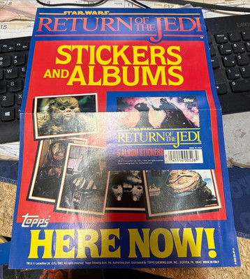STAR WARS-RETURN OF THE JEDI-STICKER  AND ALBUM POSTER--1983 TOPPS