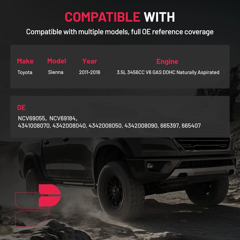 For 2011-2015 Toyota Sienna V6 3.5L FWD 2 Pcs Front Side CV Axles Shafts - Imagem 4 de 4