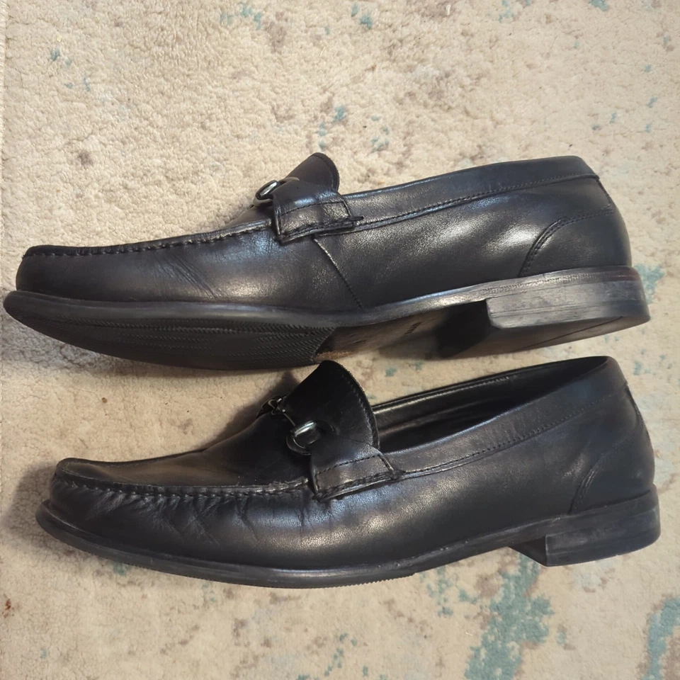 Mocasines Cole HAAN C00395 para hombre 12 de cuero negro plateado con hebilla Foto 4 de 4