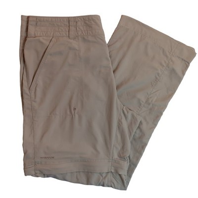 Columbia Titanium Convertible Pants Womens 12 33X29 Light Tan Packable Hiking