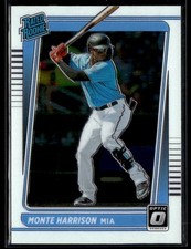2021 Donruss Optic #99 Monte Harrison Carolina Blue & White RC Card 3002F