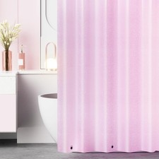 Dreamy Pink Glitter PEVA Shower Curtain Waterproof Plastic Sparkle 72 x 72 inch
