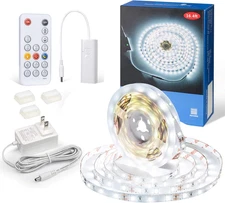 White LED Strip Lights, Dimmable LED Light Strip Kit, 16.4Ft Flexible Tape Light