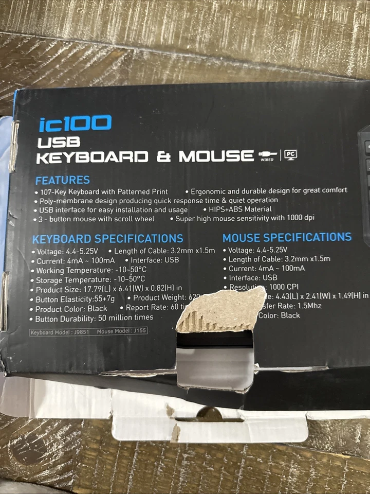 Inland IC100 USB Wired Keyboard and Mouse Set New Open Box - Image 4 of 4