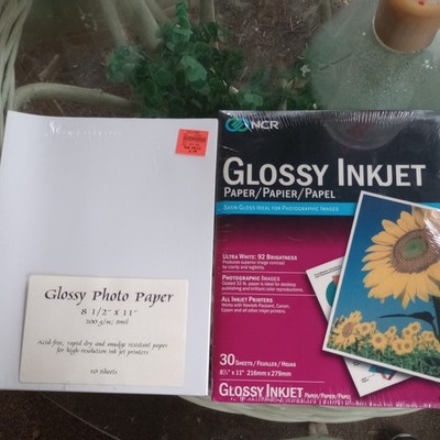 NCR Glossy Inkjet Paper, Satin Gloss, Ultra White, new sealed 40 sheets total