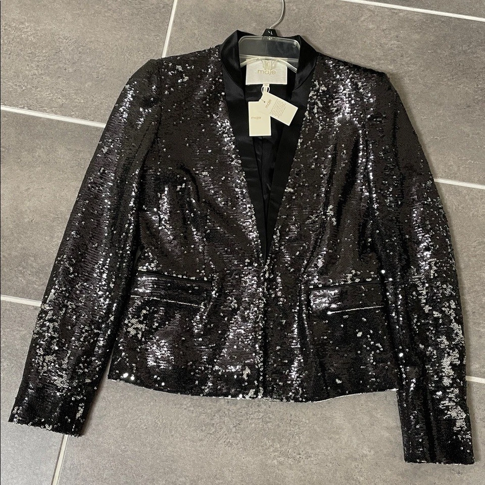 Maje Eyeliner Sequined Blazer size 36/Small - Image 3 of 4