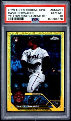 2023 TOPPS CHROME UPDATE #USC211 XAVIER EDWARDS ROOKIE RC 2/75 PSA 10