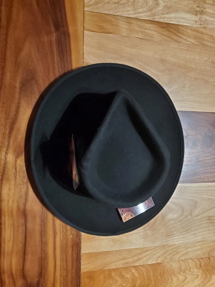 Sombrero Fedora Steampunk Negro (W Pluma) Accesorio de Disfraz Foto 3 de 4