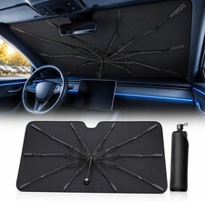 Upgraded DooGooCoo Windshield Sun Shade Umbrella for Car, UV Block Heat Shield