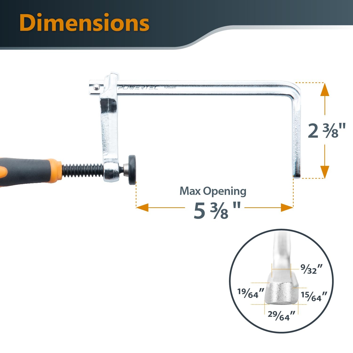 POWERTEC Quick Screw Guide Rail Clamp for MFT & Track Saw, 2 Pack - Thumbnail 4