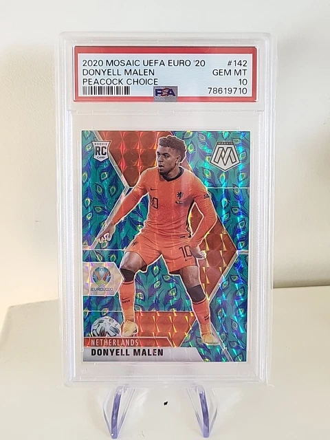 2020 Panini Mosaic Uefa Euro Donyell Malen Peacock PSA 10 Netherlands Rookie