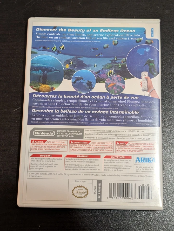 Endless Ocean (Nintendo Wii, 2008) CIB - Image 2 of 3