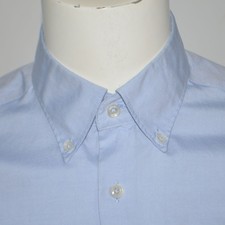 CHARLES TYRWHITT Slim Fit Non Iron Blue Pinpoint Cotton Dress Shirt 15.5 - 33