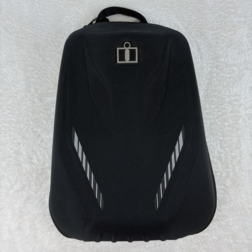 Icon Motosports Speedform Motorcycle Backpack Moto Hard Shell Black Biker Logo