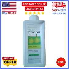 100% Pure Tung Oil 18oz – Natural Waterproof Wood Finish Acid & Alkali Resistant