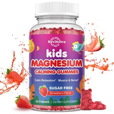 Magnesium Gummies for Kids - Magnesium Glycinate Gummies with L-Theanine, Cha...