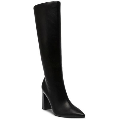 Wild Pair Islah Kleid Stiefel Schwarz Glatt 10M Spitz Zulaufend Blockabsatz Msrp