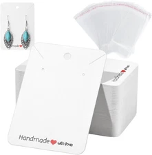 XianNVXi Earring Display Cards - 100 Pcs, Packaging Bags for Earrings, Necklace 