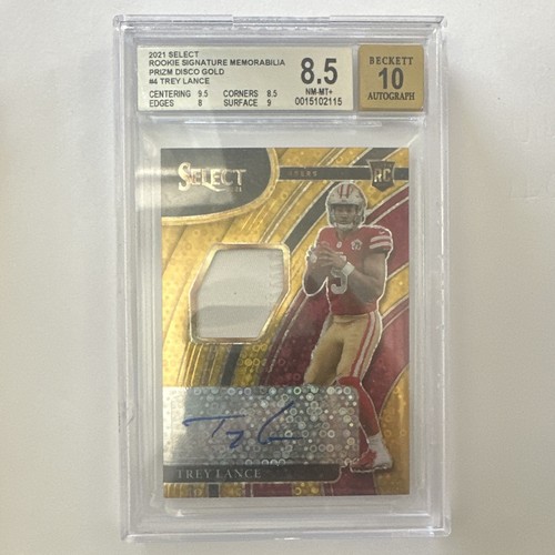 2021 Panini Select Trey Lance RSM-TRL Disco Gold Auto 09/10 BGS 8.5