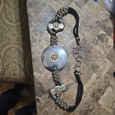 Cintura vintage anni 80 arte artigianale da indossare metallo misto cinch vita bohemien Corea