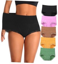 High Waisted Womens Cotton Underwear Tummy Control X-Large Multicolor 3