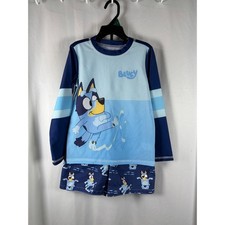 Bluey Kids 2 Piece Rash Guard and Swim Trunks Set UPF 50 Blue Navy 5T