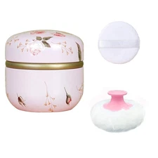 Body Powder Puff and Container for Dusting Powder, Women Powder Puff and Powder