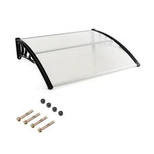 Goplus Awnings for Doors, 48" x 40" Window Awning with Rain Snow Sunlight UV ...