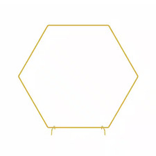 86.4 In. X 74.4 In. Hexagon Wedding Arch, Metal Arbor Backdrop Stand for Wedding