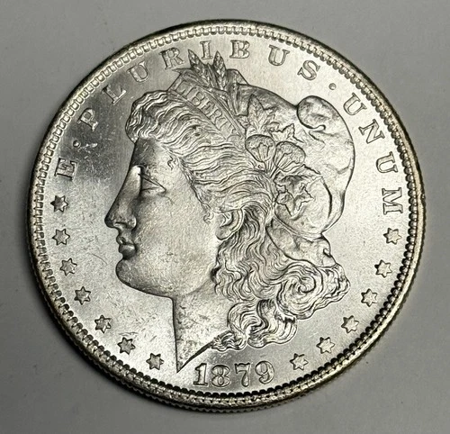 GEM BU 1879-S Morgan Silver Dollar (Blast White!), U.S. $1 Coin Mint State MS