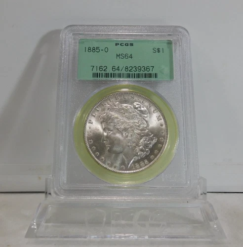 GREEN LABEL!  1885-O  MORGAN Silver Dollar, PCGS MS-64!